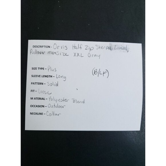 Orvis Half Zip Sherpa Lined Pullover Men's Size XXL Gray - Picture 6 of 7